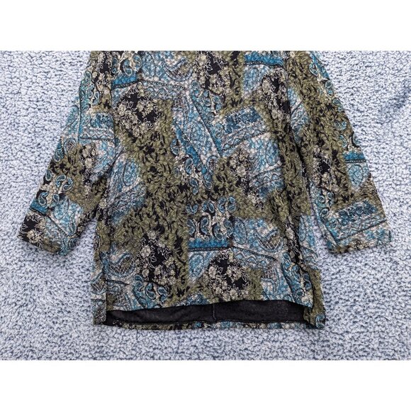 Y2K Notations Stretch Paisley Babydoll Top Size XL Boho Artsy Fairy Grunge 90s - Picture 6 of 11